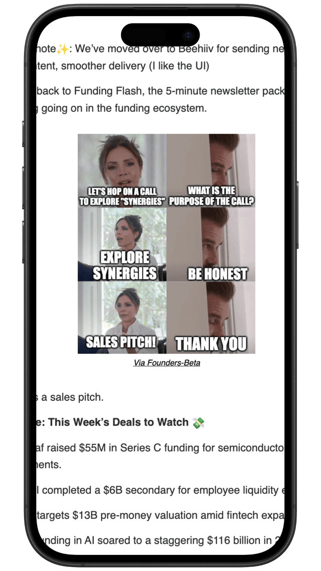 Phone showing newsletter